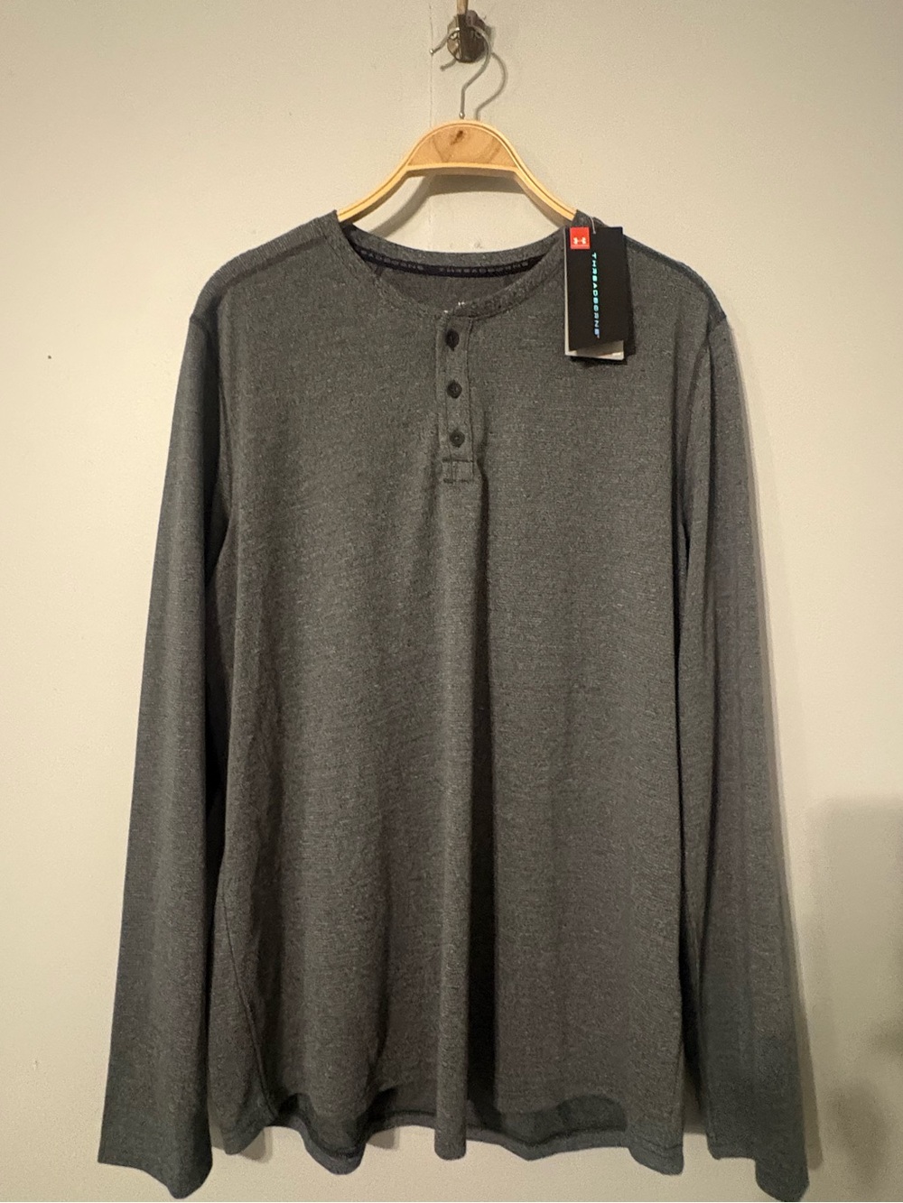 Under Armour Men's Long-Sleeve Henley Shirt - Charcoal